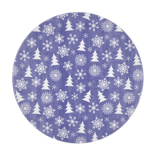 雪片と松模様 カッティングボード (正面)