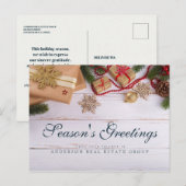 雪片と松 | 休日素朴の挨拶 ポストカード (正面/裏面)