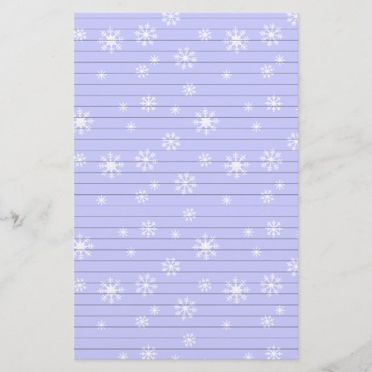雪片と淡いブルー 便箋 (正面)
