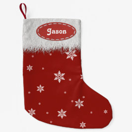 雪片と白い毛皮 – クリスマスストッキング