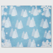 雪片と積雪樹包み紙 ラッピングペーパー (フラット)