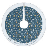 雪片と航海の要素パーソナライズされた ブラッシュドポリエステルツリースカート (正面)