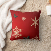 雪片と蝶ピロー クッション (ブランケット)