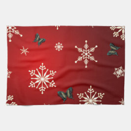 雪片と蝶 キッチンタオル