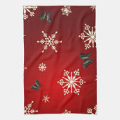 雪片と蝶 キッチンタオル (縦)