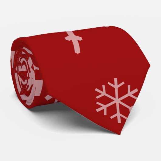 雪片と赤いタイ ネクタイ (ロール)