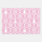 雪片と雪だるま ラッピングペーパーシート (正面2)