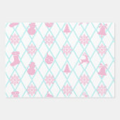 雪片と雪だるま ラッピングペーパーシート (正面)