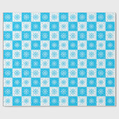 雪片と雪の模様（青） ラッピングペーパー (フラット)