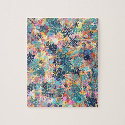 雪片と非常に混ぜ合ったデザイン ジグソーパズル (縦)