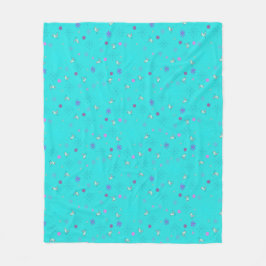 雪片と鳥_aqua フリースブランケット