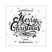 雪片とMerry Christmasのカスタマイズ ラバースタンプ (インプリント)