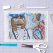 雪片によって組み立てられるくるみ割りのキス 薄葉紙 (クラフト)