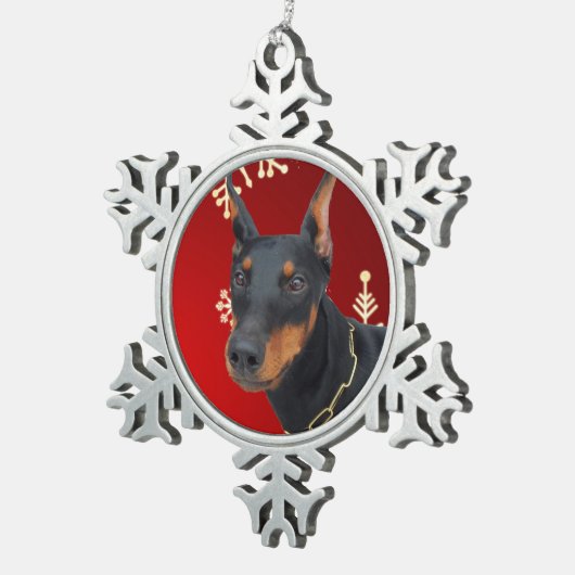 雪片によって組み立てられるオーナメント スノーフレークピューターオーナメント (右)