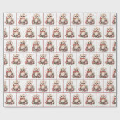 雪片にキラキラ色のクリスマス ラッピングペーパー (フラット)