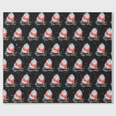 雪片にスカーフを巻いたクリスマスバード ラッピングペーパー (フラット)