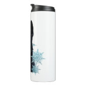 雪片に黒いドイツの羊飼い タンブラー (回転右)