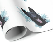 雪片に黒いドイツの羊飼い ラッピングペーパー (ロールコーナー)