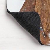 雪片のあるアイリッシュセッター マウスパッド (コーナー)