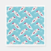 雪片のあるクリスマスサンタクロース紙 スタンダードランチョンナプキン (正面)