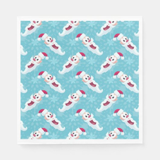 雪片のあるクリスマスサンタクロース紙 スタンダードランチョンナプキン (正面)