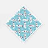 雪片のあるクリスマスサンタクロース紙 スタンダードランチョンナプキン (角)