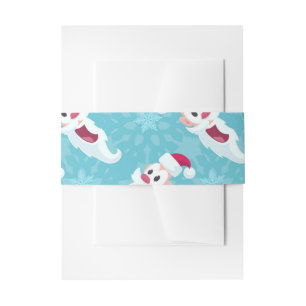 雪片のあるクリスマスサンタクロース 招待状ベリーバンド