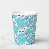 雪片のあるクリスマスサンタクロース 紙コップ (右)