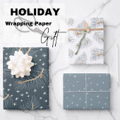 雪片のあるモミの枝 | ラッピングペーパーシート