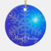雪片のある屋外クリスマスオーナメント セラミックオーナメント (正面)