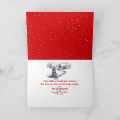 雪片のアイリッシュセッターのクリスマスハット カード (内部)