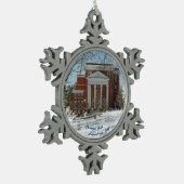 雪片のオーナメントカーネギーホールLewisburg WV スノーフレークピューターオーナメント (左)