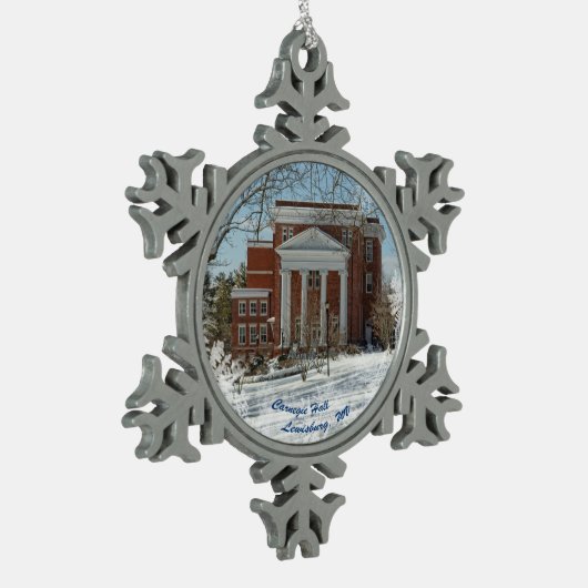 雪片のオーナメントカーネギーホールLewisburg WV スノーフレークピューターオーナメント (左)
