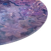 雪片のガラスまな板 カッティングボード (角)