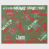 雪片のギフト用包装紙の赤い一流の変更の迷彩柄の緑 ラッピングペーパー (フラット)