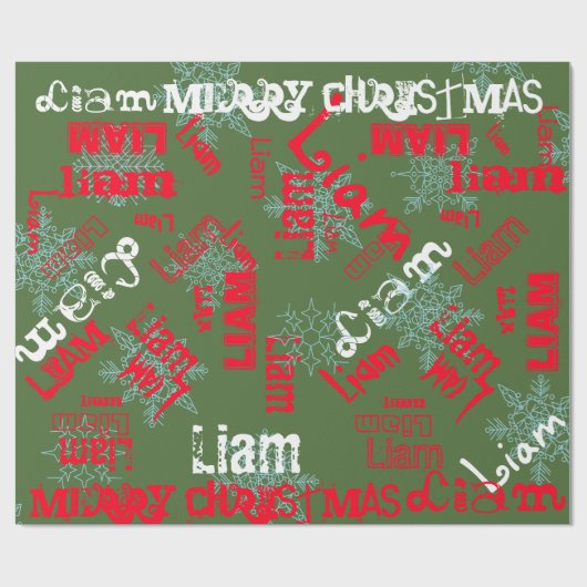 雪片のギフト用包装紙の赤い一流の変更の迷彩柄の緑 ラッピングペーパー (フラット)