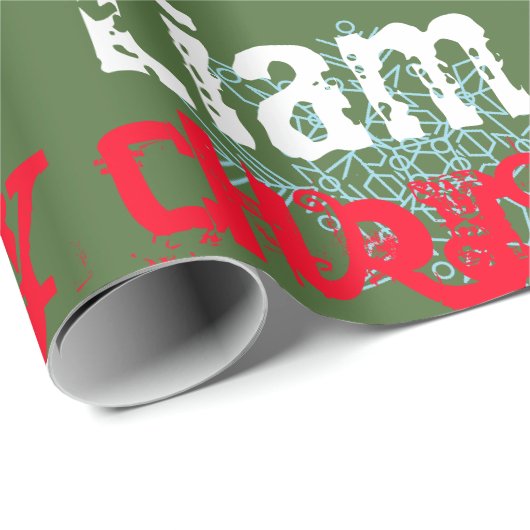 雪片のギフト用包装紙の赤い一流の変更の迷彩柄の緑 ラッピングペーパー (ロールコーナー)