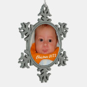 雪片のクリスマスのオーナメント-あなた専有物を作って下さい スノーフレークピューターオーナメント (左)