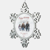 雪片のクリスマスのオーナメント スノーフレークピューターオーナメント (右)