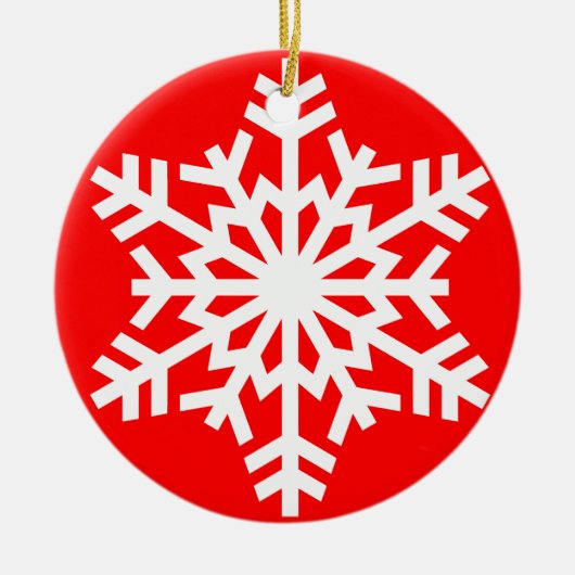 雪片のクリスマスのオーナメント セラミックオーナメント (正面)