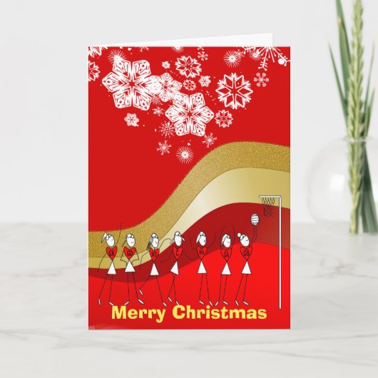 雪片のクリスマスのテーマのネットボール シーズンカード (正面)