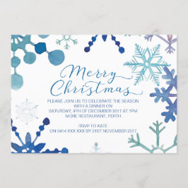 雪片のクリスマスのパーティの招待状 招待状