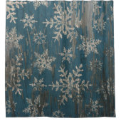 雪片のクリスマスの休日の素朴なシャワー・カーテン シャワーカーテン (正面)