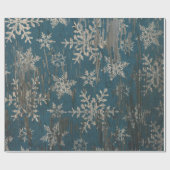 雪片のクリスマスの休日の素朴な包装紙 ラッピングペーパー (フラット)