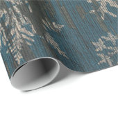 雪片のクリスマスの休日の素朴な包装紙 ラッピングペーパー (ロールコーナー)