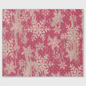 雪片のクリスマスの休日の素朴な包装紙 ラッピングペーパー (フラット)