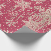 雪片のクリスマスの休日の素朴な包装紙 ラッピングペーパー (角)