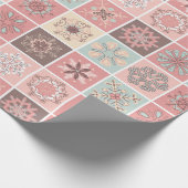 雪片のクリスマスの包装紙 ラッピングペーパー (角)