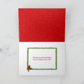 雪片のクリスマスアイリッシュセッター カード (内部)