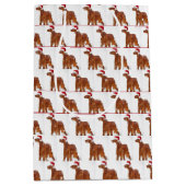 雪片のクリスマスアイリッシュセッター ミディアムペーパーバッグ (正面)